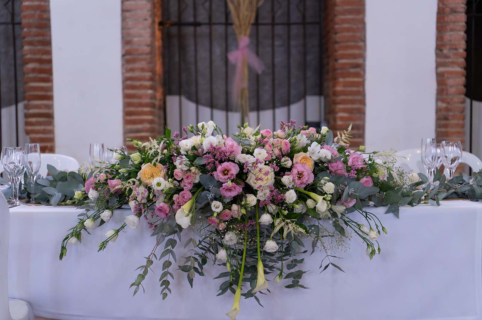bouquet de fleur de la table des mariés